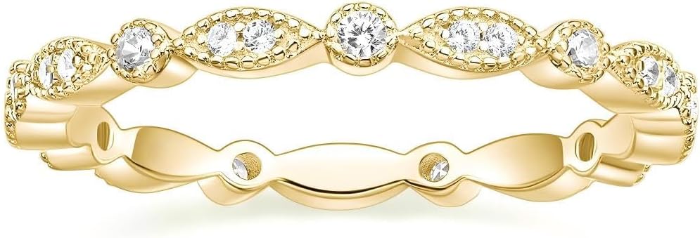 EAMTI Wedding Band for Women Full Eternity Travel Engagement Ring Size 4-11