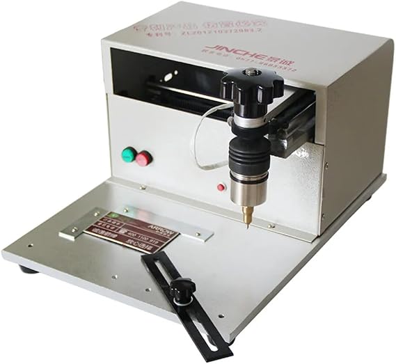 Metal Engraving Machine,Electric Marking Machine Desktop Dot Peen Nameplate Tags Label Marking Engraver,110V 170x100mm Dot Peen Engraving for Nameplate Label Tags Number Letter