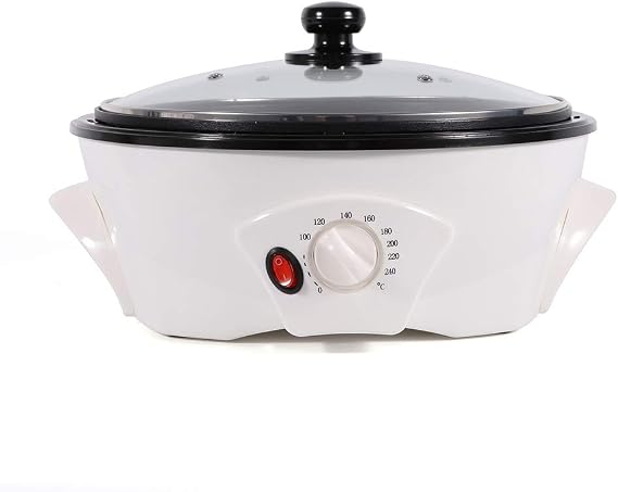 Coffee Bean Roaster, Coffee Roaster Machine 500g for Home Use 0-240C Roasting Machine Peanut Bean Home Coffee Roaster 110V (White 800w)