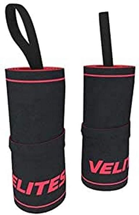Velites Wrist Wraps for Crosstraining, Gym or high Intensity Sport | 2 Layer Fabrics Adjustable Wrist Wraps for Athletes | Core Wrist Wraps (Red)