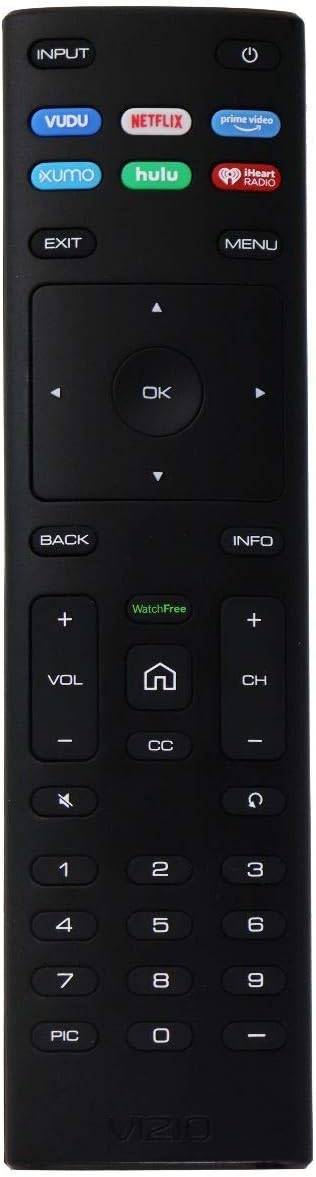 Vizio Remote Control (XRT136) with Vudu/Netflix/Prime Video Hotkeys - Black