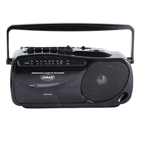 Jaras JJ-2618 Limited Edition Portable Boombox Tape Cassette PlayerRecorder with AMFM Radio Stereo Speakers & Headphone Jack