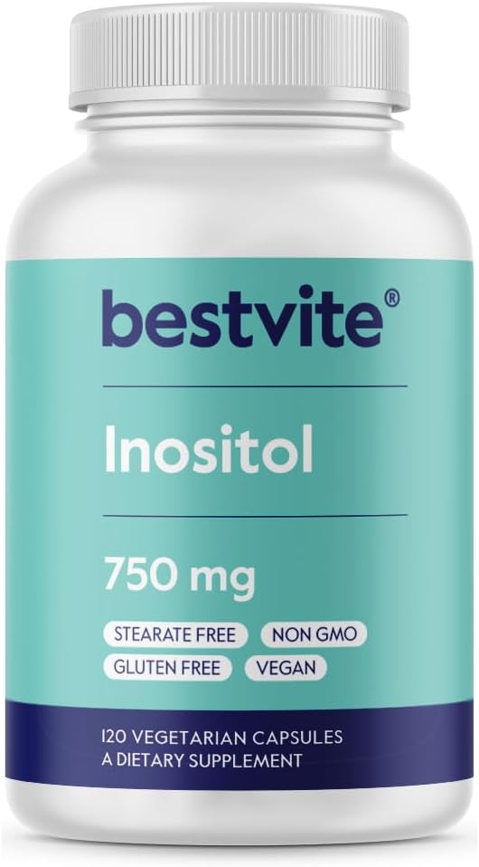 BESTVITE Inositol 750 mg as Myo Inositol (120 Veg Caps) - No Stearates