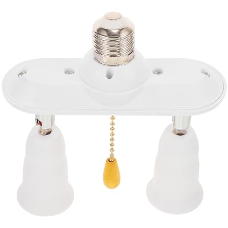 Light Socket Adapter with Pull Chain Converts E27 to 2e27 E26