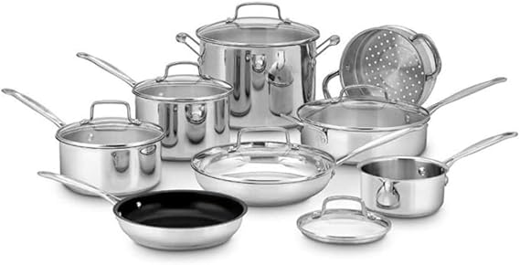 Cuisinart 14-Piece Cookware Set, Chef's Classic Stainless Steel Collection, 77-14N | Chef's Classic Stainless Steel Collection, 77-14N