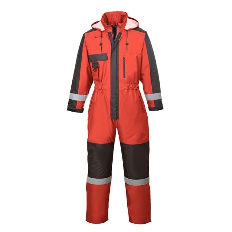 Portwest Winter Coverall S585 | Red, S, Warm Lining, Waterproof, Cold Protection, Overalls, Outdoor Sitting, Great Cold