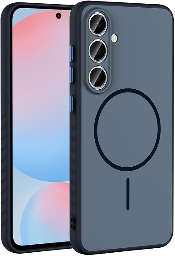 Coverzone Samsung Galaxy S25 FE İle Uyumlu Kamera Lens Korumalı Kılıf Magsafe Uyumlu Kablosuz Şarj Özellikli Tea Silikon Telefon Kılıfı Lacivert