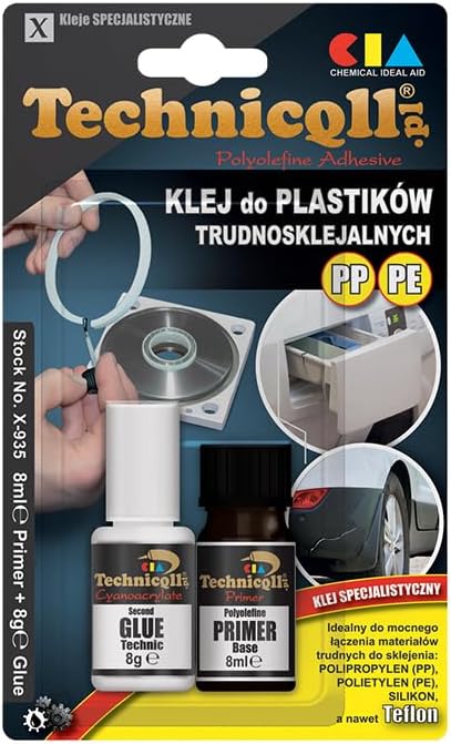 Technicqll Clear Adhesive Glue for Pp Polypropylene, Pe Polyethylene, PTFE, Silicone