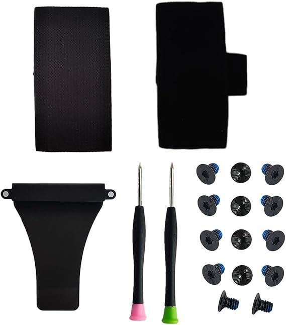 Wallet Replacement Screws + Screwdriver+ Metal Clip, For Metal Wallet Repair Kit, Elastic Cash Strap Replacement for Wallet (Standard Set - Black) (6)