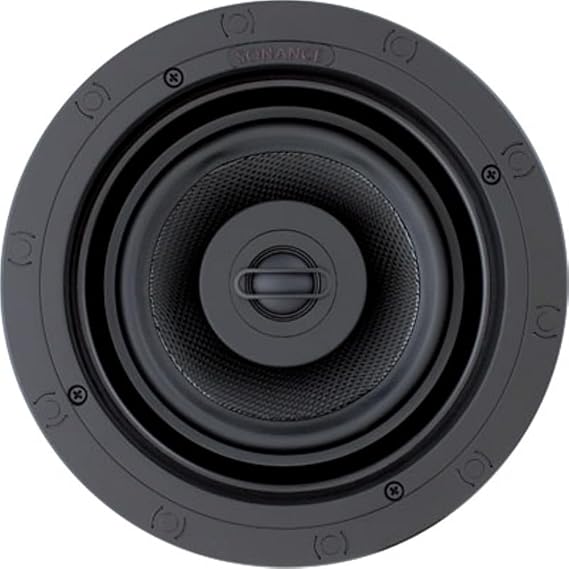 Sonance 93013 Model VP64R Visual Performance Series Medium Round in Ceiling Speakers (Pair), 5 Watts Minimum/125 Watts Maximum Power Handling, 1" (25mm) Powder-Coated Aluminum Dome Tweeter