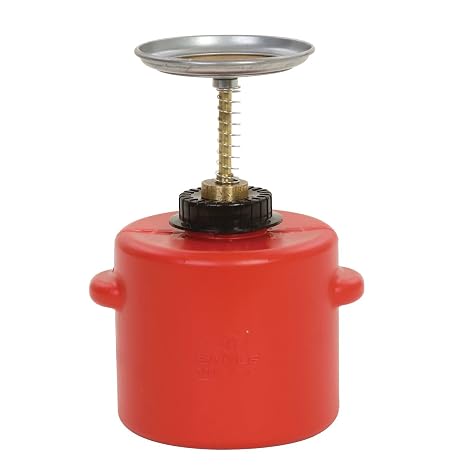 Eagle P-712 Plunger Polyethylene Safety Can, 2 Quart Capacity, Red