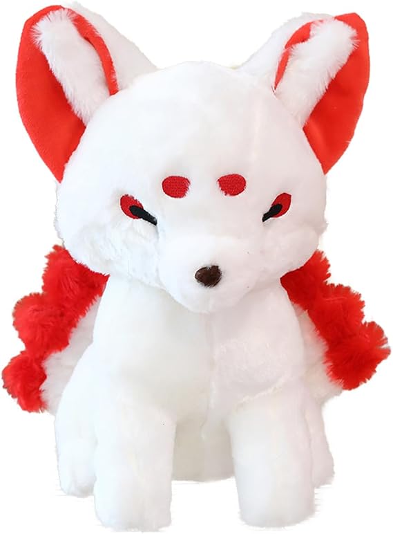 ELAINREN Lifelike Nine-Tailed Fox Stuffed Animals Toy/14.9''x11.8''x7.8''