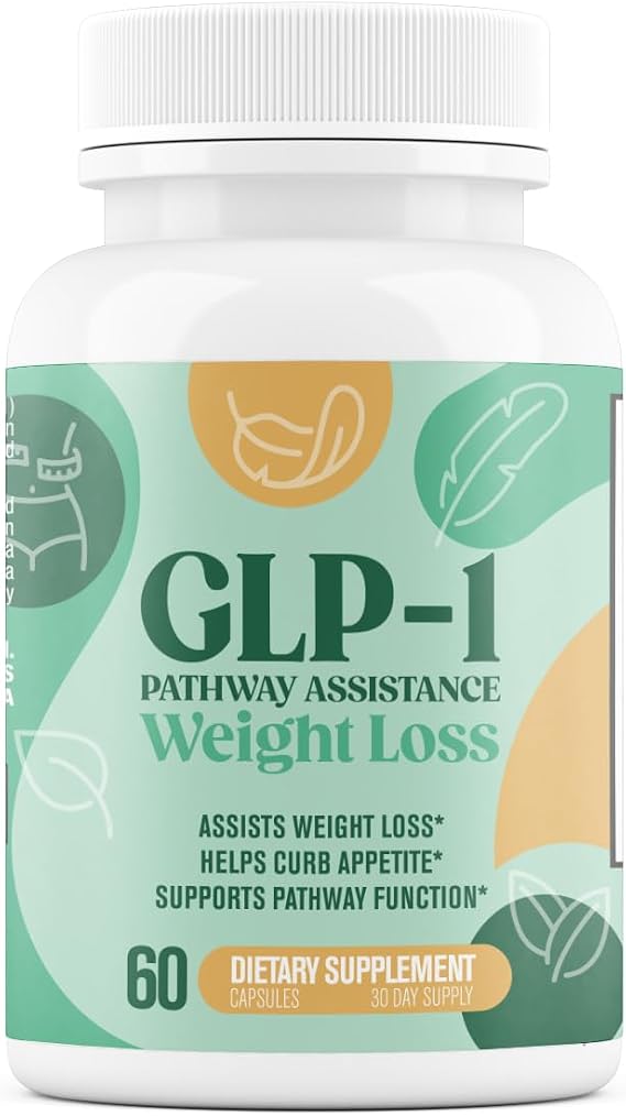 GLP-1 Weight Loss Support - Fat Burner for Men & Women - Supports Healthy Pathways Associated with GLP-1 Activity + Appetite Suppressant Supplement - 60 Capsules to Help Lose Weight