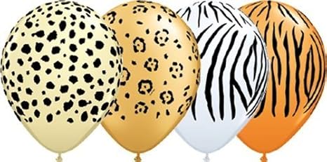 Qualatex Safari Print Latex Balloons, 11-Inch 25 Per Pack Assortment