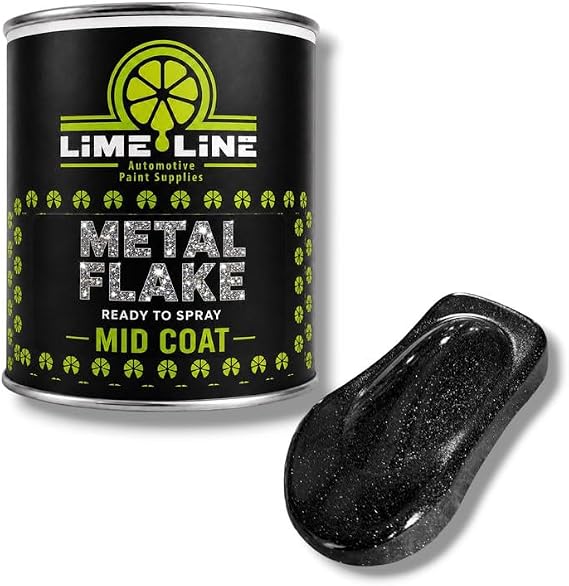 LiME LiNE Automotive Metal Flake Midcoat - No Reducer Needed (Black, 1 Pint)