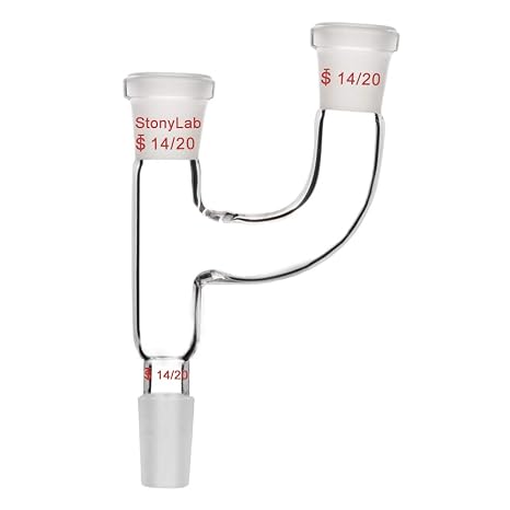stonylab 3 Way Claisen Distillation Adapter with 14/20 Joints Connecting Adapter Lab Supply