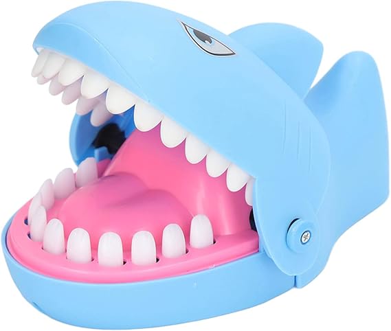 Shark Dentist Game, Shark Tooth Toy, Shark Biting Finger Dentist Game, Funny Joke Toy, Stress Relief Parent-child Interactive Toys, Funny Family Party Games for Kids Blue