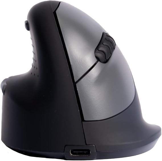 R-Go HE Vertical Ergonomic Mouse Wireless, Large Left Hand, 2400 DPI, 5 Buttons, Prevents Tennis Elbow/Mouse Arm RSI- Compatible Windows/Mac, Black
