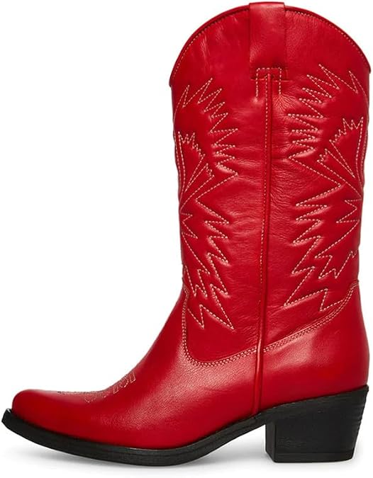 onlymaker Women's Cowboy Cowgirl Boots Wide Calf Pointed Toe Low Heel Western Boots
