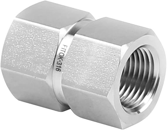 316 Stainless Steel Hex Coupling 1/2'' Female NPT, 4900 psi, SS-PCG-NS8