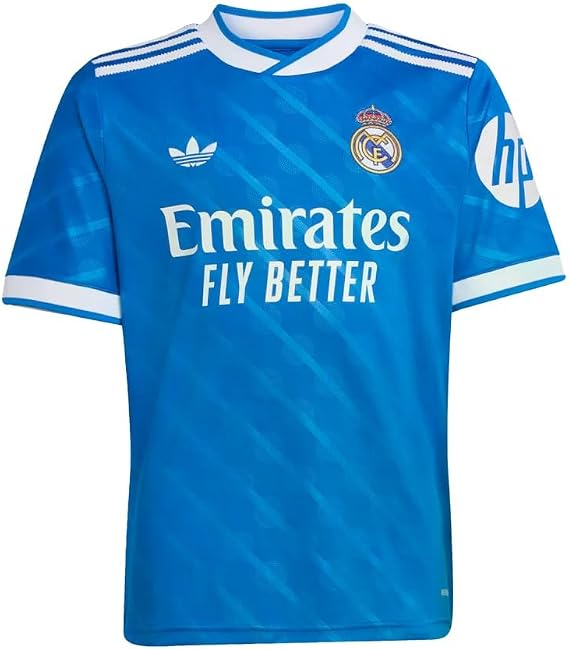 adidas Real Madrid 25/26 Third Jersey Kids (US, Alpha, X-Small, Regular, Blue Bird)