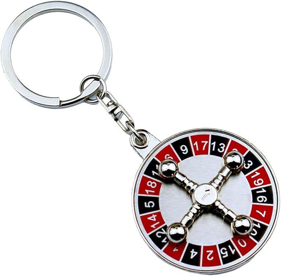 Roulettes Keychain Metal Keyring Fun Interactive Keychain Unique Bag Hanging Decor Spinning Compass Key Chain for Jewelry