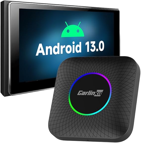 CarlinKit Android 13.0 AI Box for Car Wireless CarPlay/Android Car Converter for OEM CarPlay 8GB + 128GB Memory Fast SM6225 Processor Support for Apps & Navigation