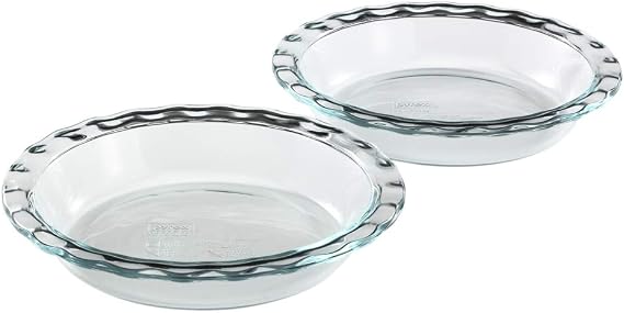 Pyrex Deep 2-Piece 9.5" Glass Baking Dish Set, Glass Bakeware Set, Dishwasher, Microwave, Freezer and Pre-Heated Oven Safe, Standard