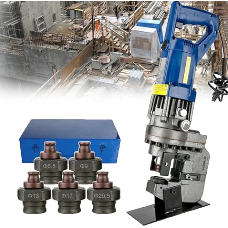 1800W Hydraulic Hole Punch Electric, Angle Steel Punching Tool Hole Digger, Hole Punch Tool for Metal Aluminum Copper Iron Steel Plate, with Dies 14 38 12 1116 45 ChannelSteel