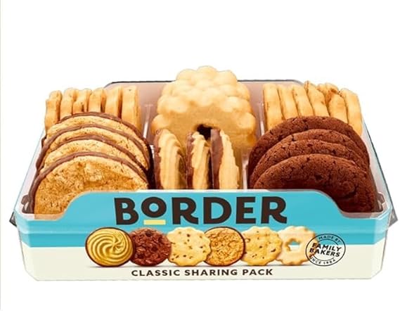 Border Biscuit Classic Sharing Pack 400g with 6 Selection Flavours, Biscuits Gift, Chocolates Biscuits, Available for Hamper on Mothers & Fathers Day, Christmas and Easter
