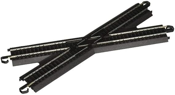 Bachmann Trains - Snap-Fit E-Z TRACK 30 DEGREE CROSSING (1/card - STEEL ALLOY Rail With Black Roadbed - HO Scale