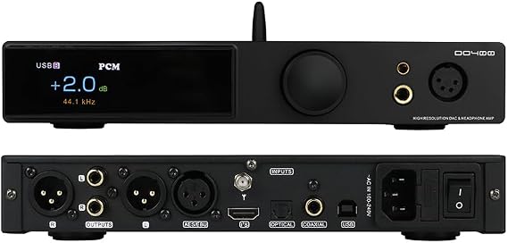 SMSL DO400 Full Balanced Headphone Amplifier DAC Amp ES9039MSPRO XU-316 USB MQA DAC USB/Bluetooth/AES/Optical/Coaxial/IIS Input 4.4mm/6.35mm/4-XLR Jack Output Headphone Amp, Black