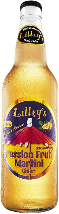 Lilley's Cider - Passion Fruit Martini 3.4% - Fruity Cider with Vanilla, Lime & Passionfruit - Lightly Sparkling, Vegan, Gluten-Free - 12 x 500ml Bottles