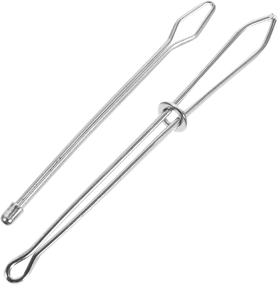 Easy Pull Bodkin Threader with Tweezers for Elastic Yarn, 2-Pack (Silver) by HEALLILY