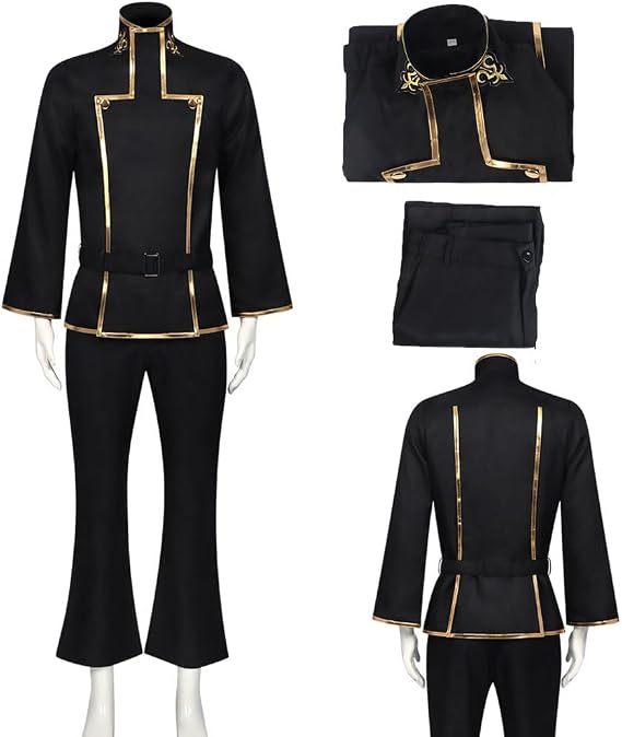 Costume Outfit Black Uniform Full Set Suit Halloween for Men