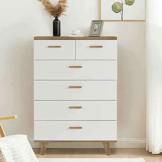 Tall Chest with Drawer, Dresser with Wide Wooden Drawer, Mid-Century Console Table, Bedroom Furniture, Office, Living Room, Wooden, 80*40*115.5Cm, Style 2-58x40x84cm