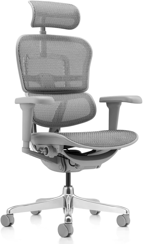 hjh OFFICE Ergohuman Ultra G GEN2 Ergonomic Office Chair with Flexible Lumbar Support Mesh Cover Grey