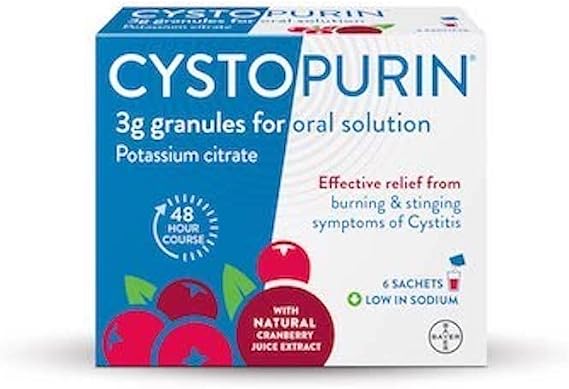 Cystopurin Cystitis Relief Sachets, Cranberry, Low Sodium, 6 Pack