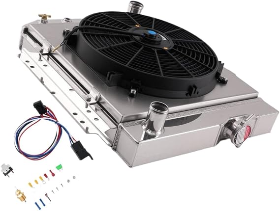3 Row Aluminum Radiator Fan Shroud Kit Compatible With V8 1961 1965 DPI251