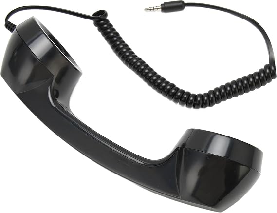 Retro Phone Handset, Handheld Cell Phone Receiver Radiation Proof Operation for Computers (Black)