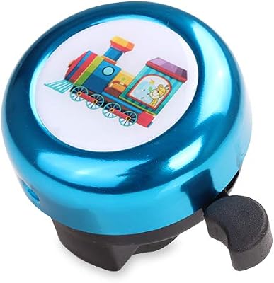 MINI-FACTORY Bike Bell for Kid Boys, Cute Blue Engine Train Childrens Bike Accessory Safe Cycling Ring Horn for Bicycle Front Handlebar Engine Train