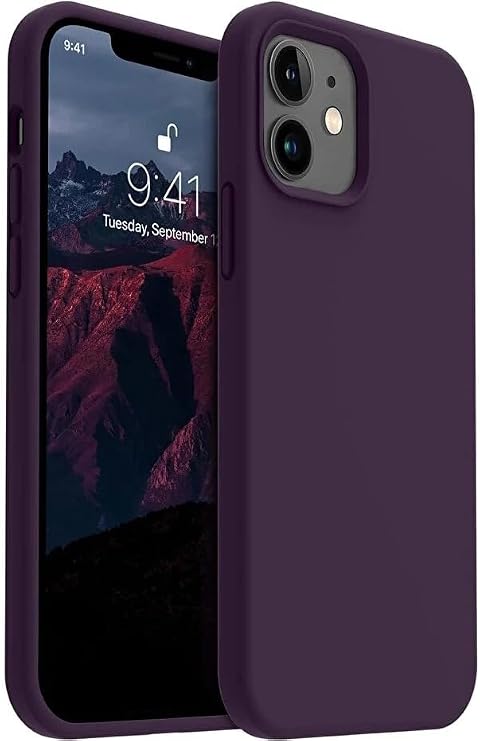 iPhone 12-12 Pro ile Uyumlu İçi Kadife Lansman Silikon Kılıf – Kamera Korumalı, Darbe Emici, Premium Yumuşak Kapak Derin mor