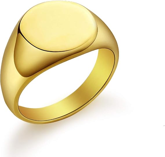 Solid Plain Band Ring Stainless Steel Polished Classic Signet Ring Unisex Gift Size J to Z