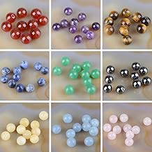 Massive Beads 140PCS 6MM Natural Crystal Beads 10 Mixed Colors Gemstone Round Loose Energy Healing Beads with Free Crystal Stretch Cord for Jewelry Making (10 Mixed Colors, 6MM)