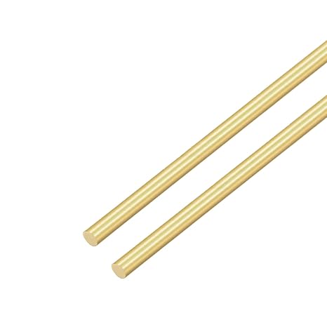 Brass Rods 6mm x 300mm Round Solid Shaft Lathe Bar Stock for DIY Crafts RC Aircraft Model Car 2pcs