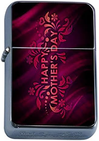 Mothers Day Flip Top Oil Lighter D2 Honoring Mom Flowers Hearts