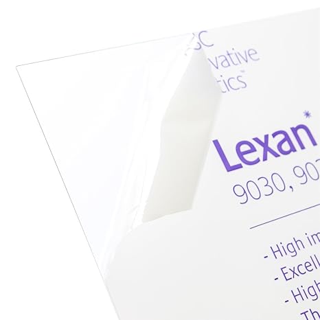 Lexan Sheet - Polycarbonate - .060" - 1/16" Thick, Clear, 12" x 24" Nominal