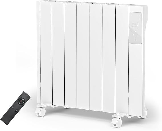 1500W Convection Heaters-Wall Panel Heater-Electric Heater for Indoor Use, Quiet Fan-less Design, Energy Efficient Heating with Remote Control, 24h Timer, Child Lock