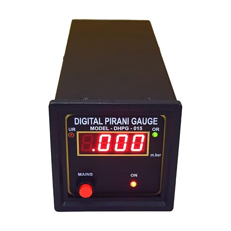 Digital Pirani Gauge| Micron Gauge HVAC (Range : 999 mBar to 0.001 mBar) with Dual Head for Sputtering Units, Coating Units,Ejector Systems by INSTRUKART Model: AI-DPRG-015