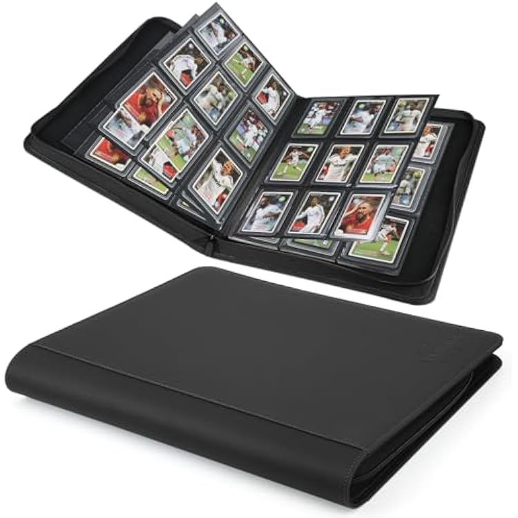 Toploader Binder,Toploader Hard Cases, 9-Pocket Pages Sleeves Hold up 288 Cards.Toploader Card Binder with Sleeves for 34 rigid,Card Holderblack